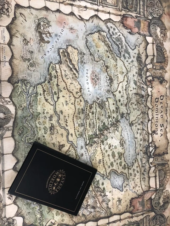 Dead Sea Dominions,  druk na tkaninie bawełnianej Panama,  druk pod zamówienie indywidualne, personalizowany. Bawełna