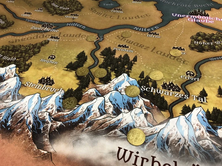 Drukowana mapa fantasy do RPG, personalizowana,  druk na bawełnie dekoracyjnej panama, obszycie maszynowe, handmade w polsce, grafika dostarczona przez zamawiającego.