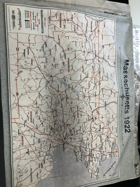 Mapa Arkham, Zew Cthulhu,  druk pod zamowienie, personalizowany druk tkanin,  Mapa drukowana na softshellu. Zbliżenie na tkaninę,  mapa rok 1922 USA.