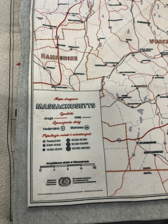 Mapa Arkham, Zew Cthulhu,  druk pod zamowienie, personalizowany druk tkanin,  Mapa drukowana na softshellu. Mapa całego stanu