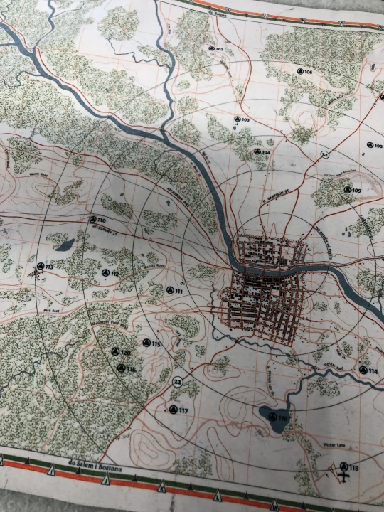 Mapa Arkham, Zew Cthulhu,  druk pod zamowienie, personalizowany druk tkanin,  Mapa drukowana na softshellu.  zbliżenie na tkaninę