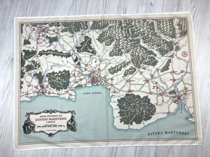 Mapa druk pod zamówienie, druk na tkaninach, personalizowany druk , mapa fantasy.