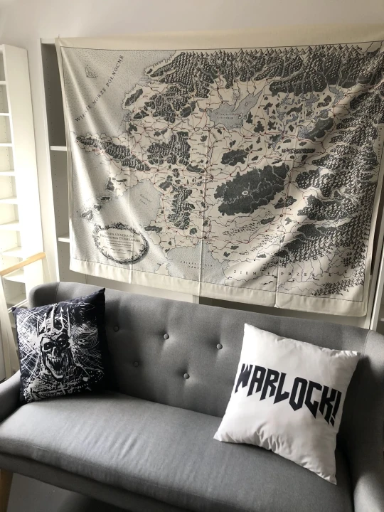 Warlock Mapa 200x150cm, druk na bawełnie panama, Warlock RPG, królestwo