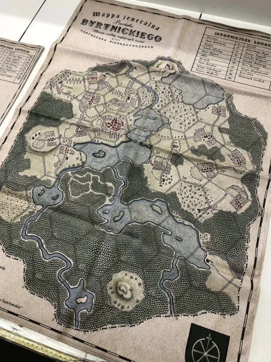 RPG Epopeja, oficjalna mapa, druk na bawełnie dekoracyjnej panama,  Kartograf Niepraktyczny. Mapa pod zamówienie.