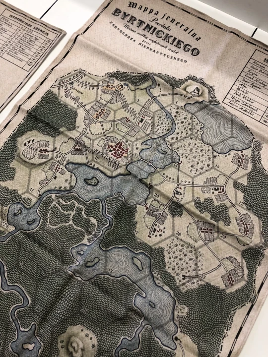 RPG Epopeja, oficjalna mapa, druk na bawełnie dekoracyjnej panama,  Kartograf Niepraktyczny.
