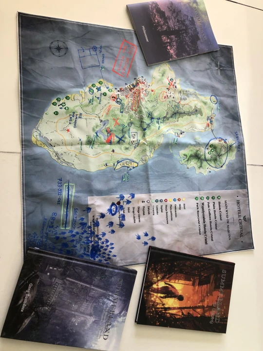 Summerland RPG, oficjalna mapa druk na tkaninie poliestrowej.